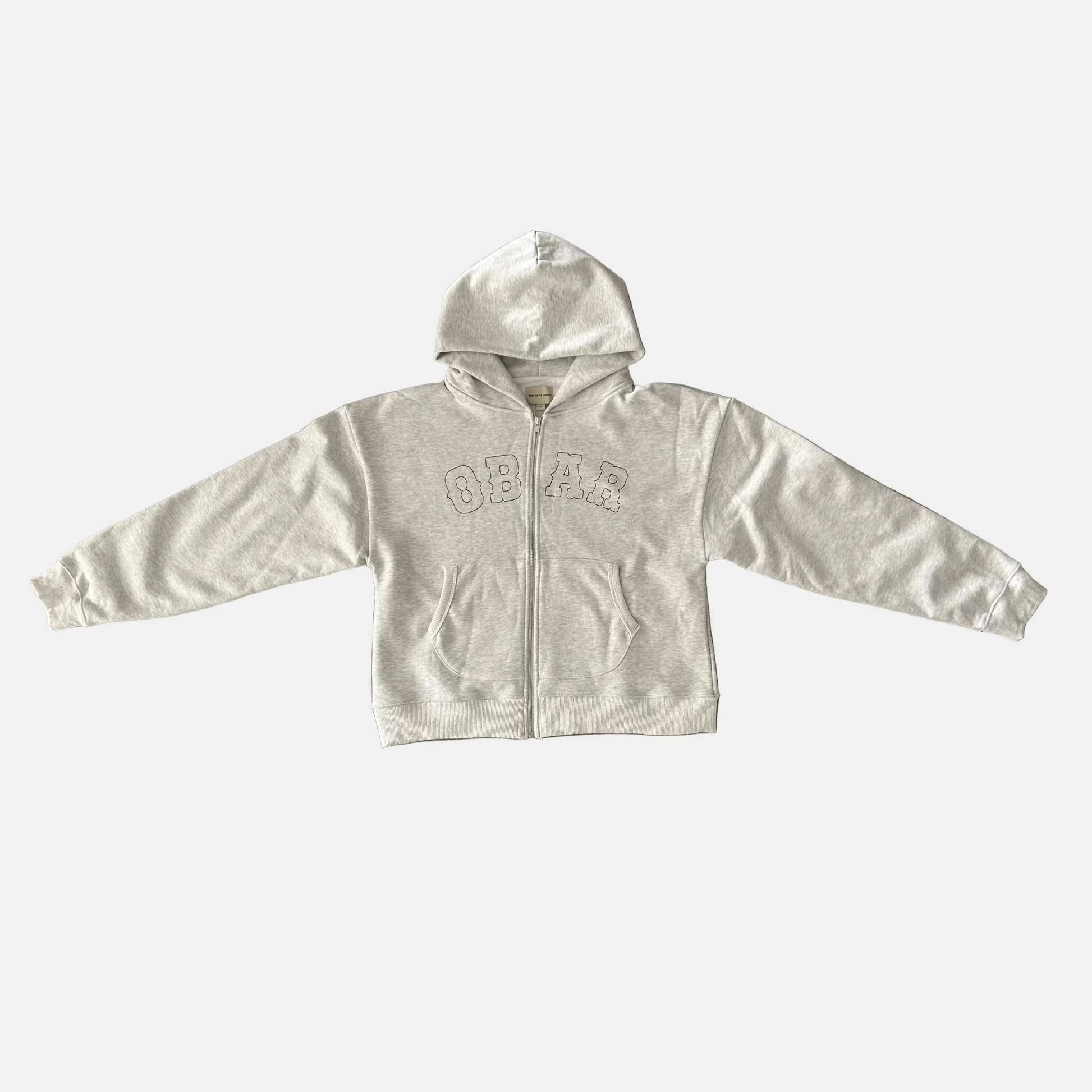 Heather gray hoodie on a light gray background